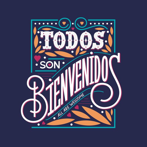 Fun typographic composition for Latin American market