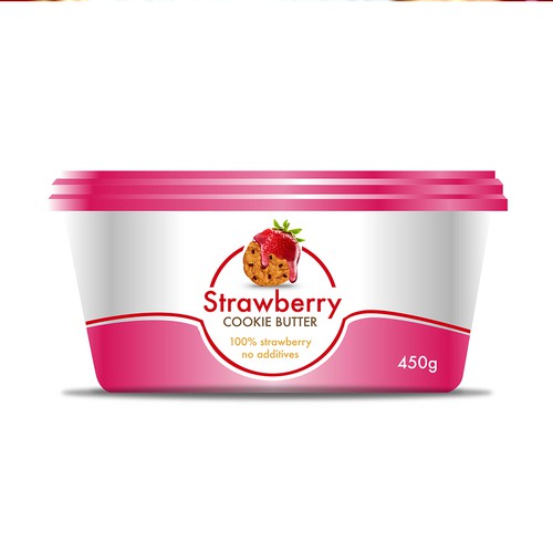 Strawberry butter label design