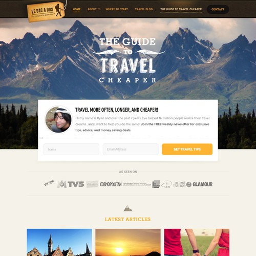 Website Design Concept For Traveling Site