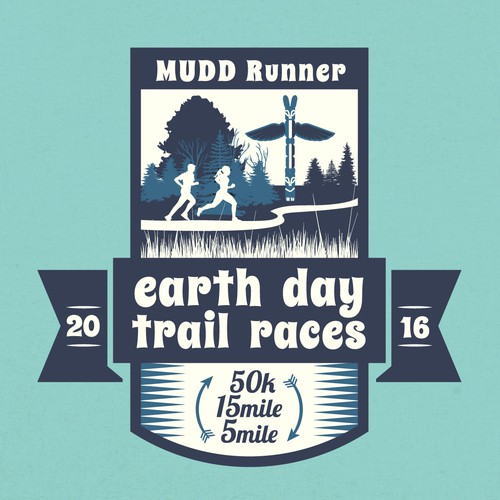 T-shirt Design for MUDD Runner Earth Day Trail Races.