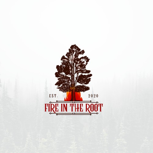 Fire in the Root logo design for fire agencies promoting FIRE ADAPTED COMMUNITY EFFORTS