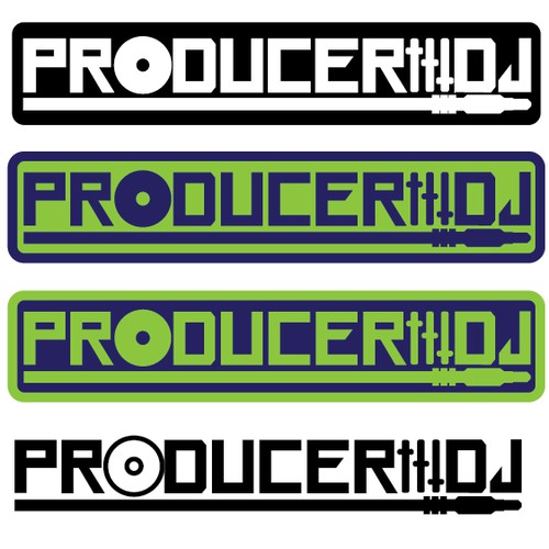 Create a sleek line art illustration for PRODUCER.DJ