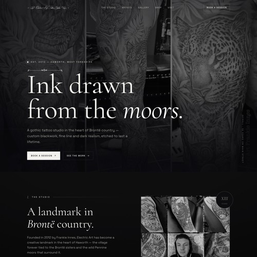 Where Art Meets Skin — Tattoo Studio Web Experience