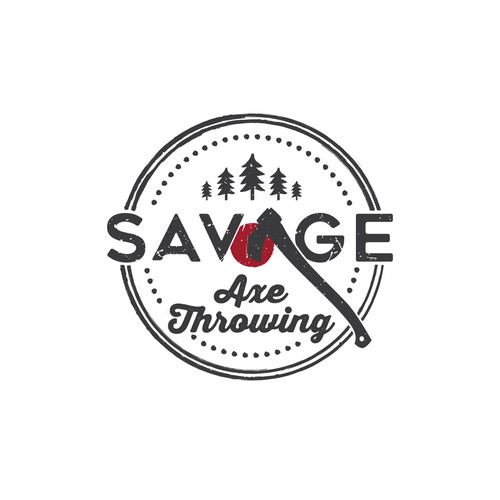 Vintage inspired logo for a recrational Axe Throwing Company