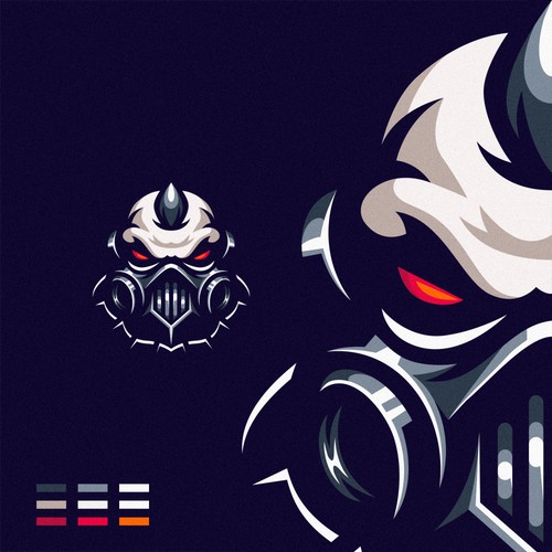 skull robot logo