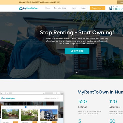 Homepage Concept for MyRentToOwn