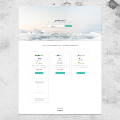 Comparison landing page