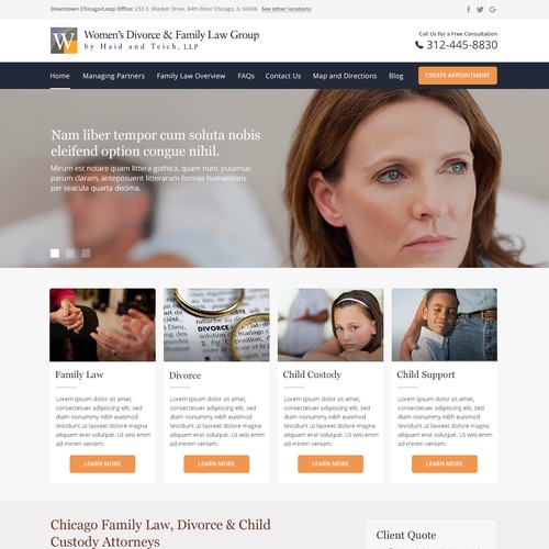 Landing Page Design for The Firm Focuses on The Legal Needs of Women