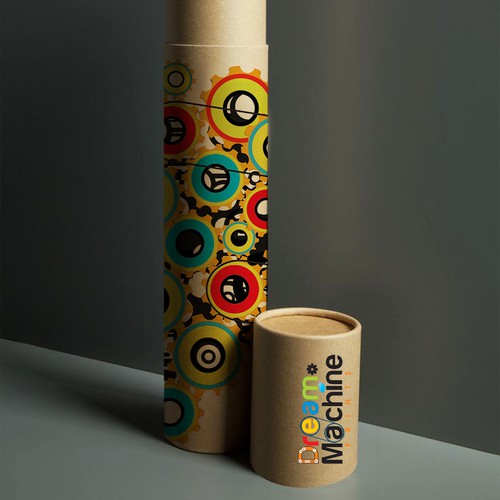 Colorful Shipping Tube Design for E-Commerce Art Shop