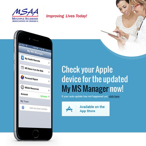 Get people to update to the NEW fabulous app for managing their MS