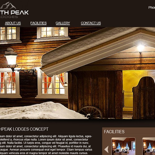 website design for NorthPeak Lodges AS