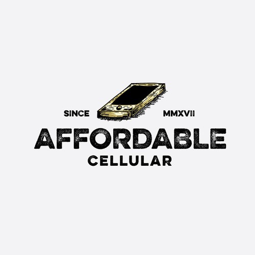 a rustic style logo for affordable cellular