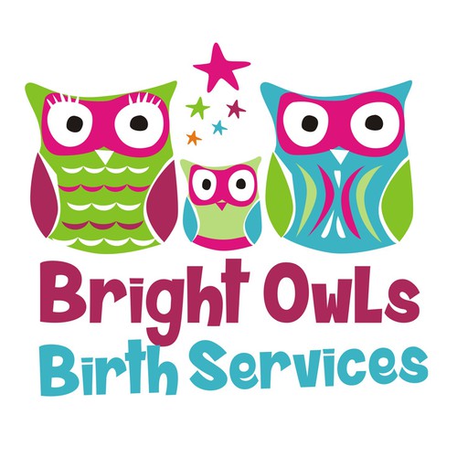 Craft a new brand identity for Bright Owls Birth Services