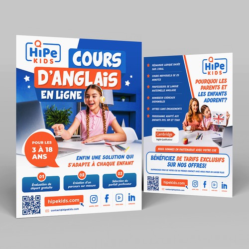 Need an attractive leaflet for our online English school