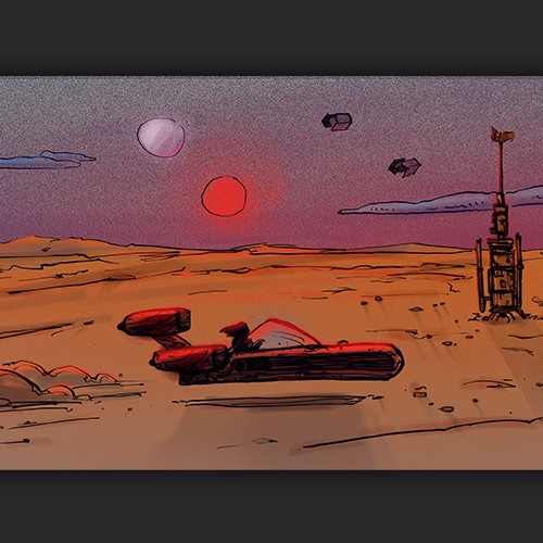 Sunset at Mos Eisley