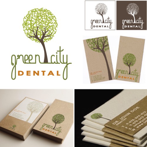 Create a unique and organic design for Green City Dental.