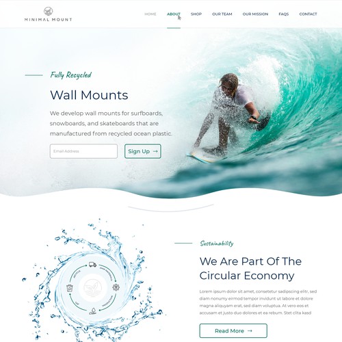 Minimal Recycled Wall Mounts Website Design