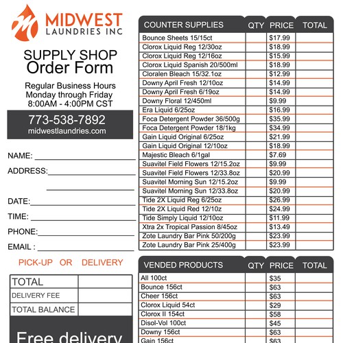 Supply Order Form