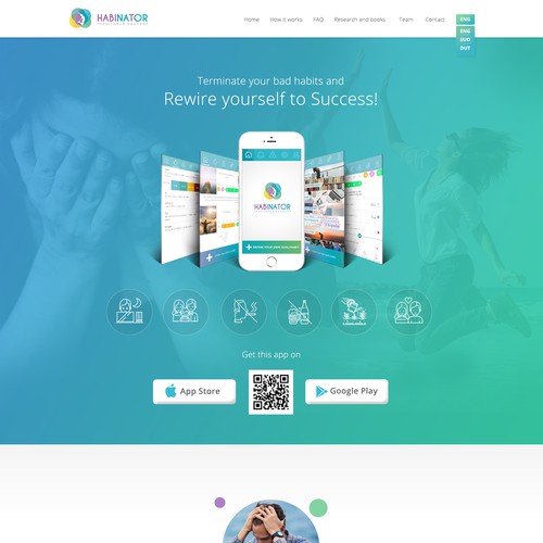 Habinator apps landing page design...