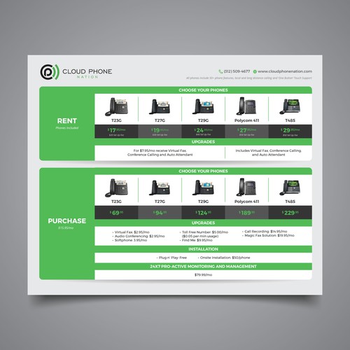 Clean modern design of Pricing Matrix sheet