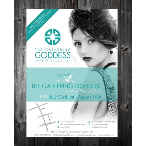 New postcard or flyer wanted for The Gathering Goddess Vintage BOUTIQUE