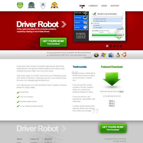freeware download page design 
