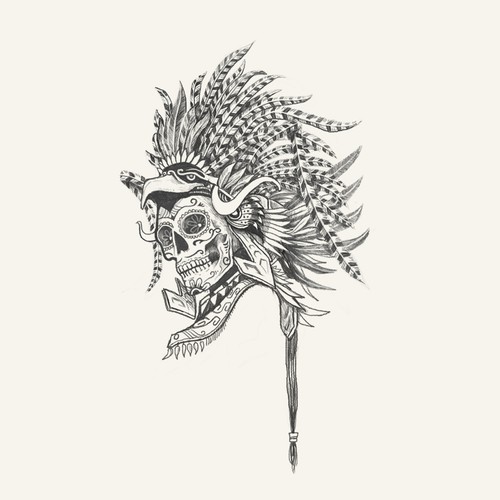 Provocative Mexican Headdress and Skull Design