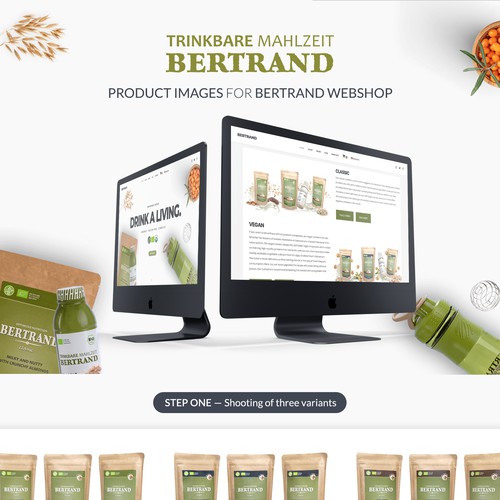 Create three product images for Bertrand Webshop