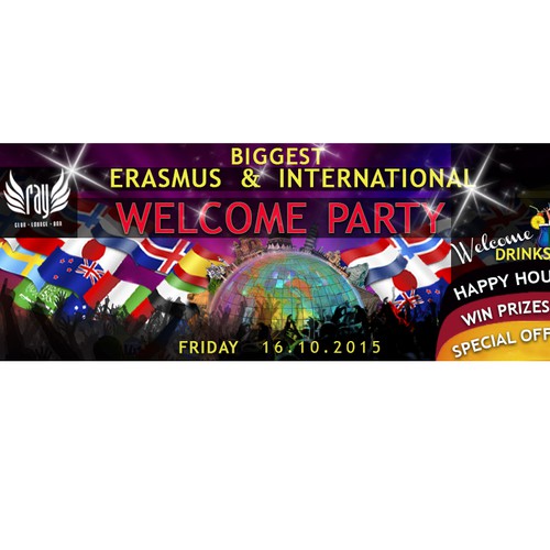 Facebook cover for Erasmus & international students party