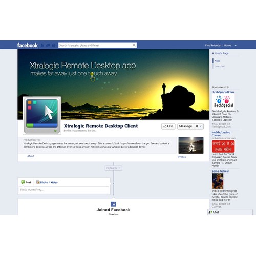 Your help is requires for a new Facebook  cover image for a product