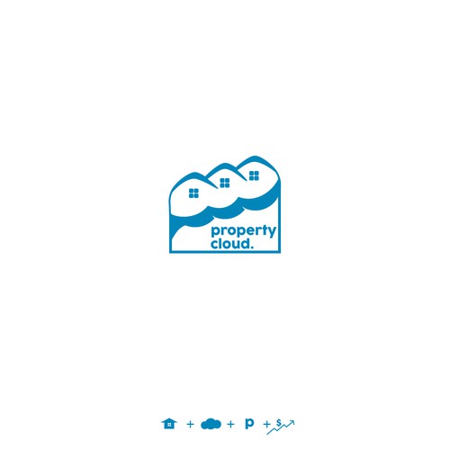 Logo for real estate website porperty cloud