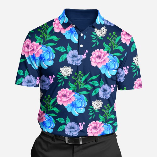 Vivid and playful golf polo design