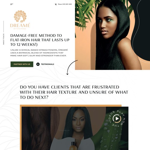 Innovative hair care product needs a compelling website