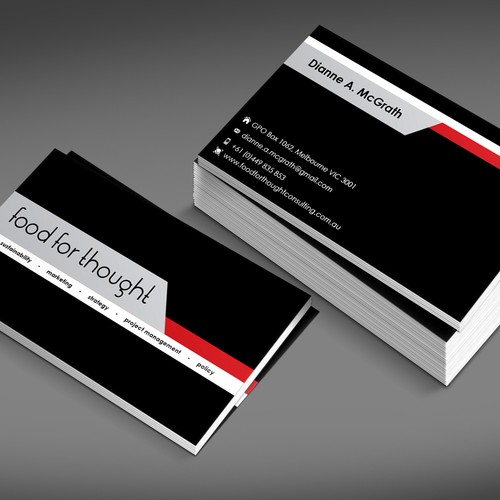 Eye catching business card design for a sustainability consultant