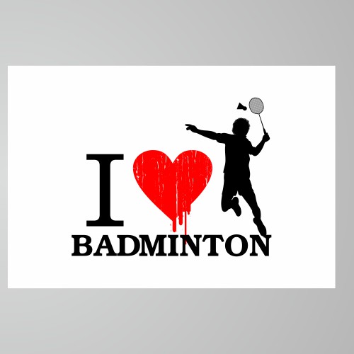 I Love Badminton needs a new t-shirt design