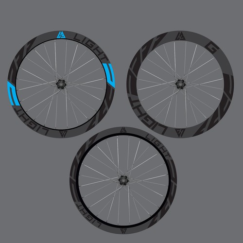 New rim graphics for a carbon bicycle rim company