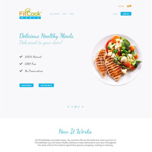 Landing page entry for FitCook Meals