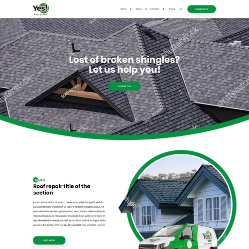 Roofing homepage re-designed