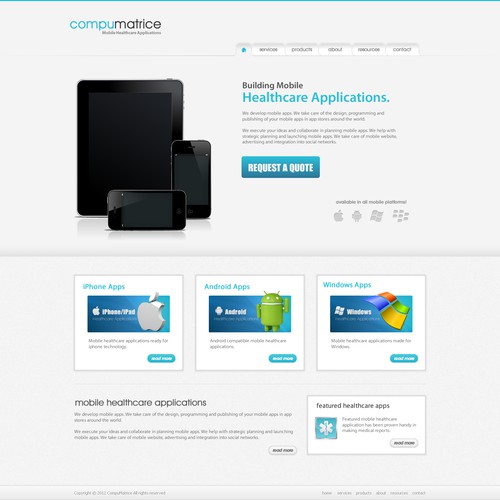 website design for CompuMatrice