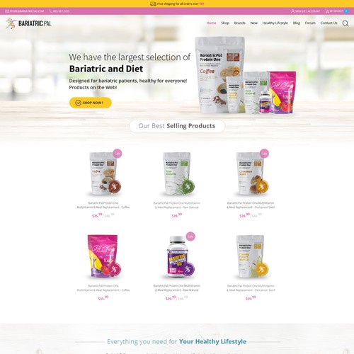 Design a new website for BariatricPal Store!