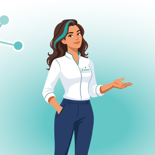 Professional Medical AI Mascot Illustration