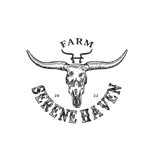 Retro longhorn logo design
