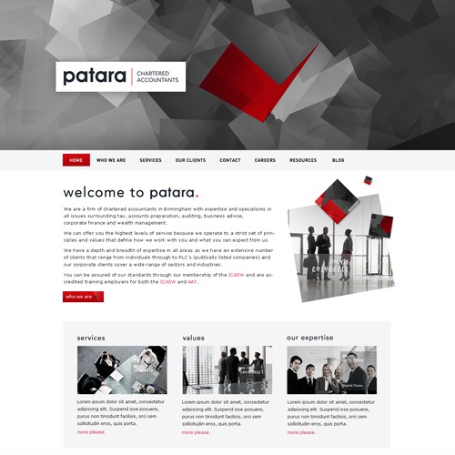 Create the next website design for patara