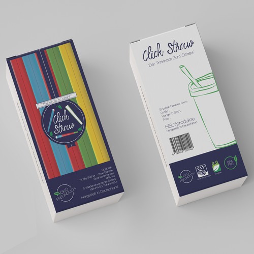 Packaging design folding box for the best reusable drinking straw