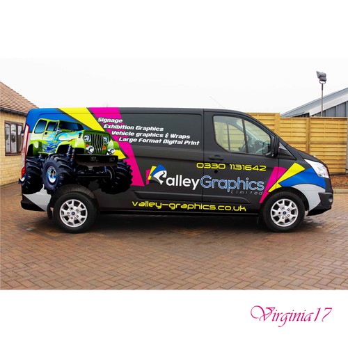 Van wrap design for Valley Graphics.