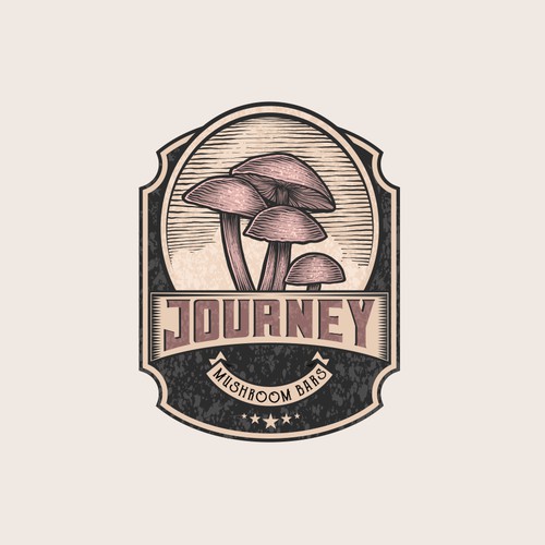 vintage logo with hand drawing illustration