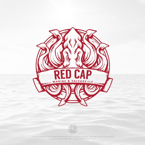 Red Cap Marine & Salvage LLC Logo Design by KhaerulRisky