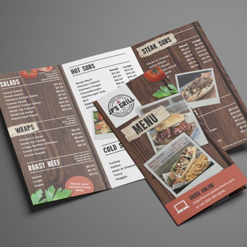 Rustic menu design