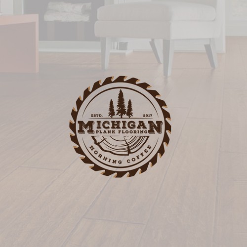 Logo for "Michigan Plank Flooring"