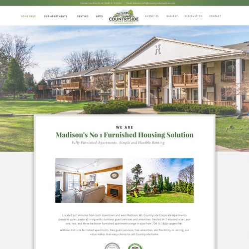 Home page for Coporate apartment